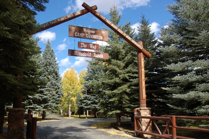 Gate entrance at Camp Gunnison—The Way Household Ranch