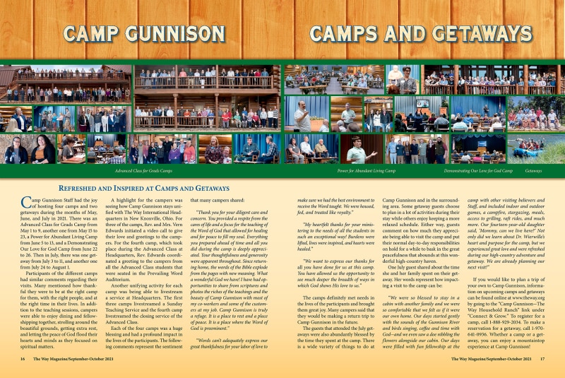 Camp Gunnison spread in The Way Magazine