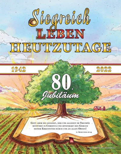 Siegreich leben heutzutage—The Way International theme poster for 2022-2023 in German